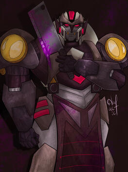 Clean Lined, Full Color/ Painted Rendering w/ Colored BG